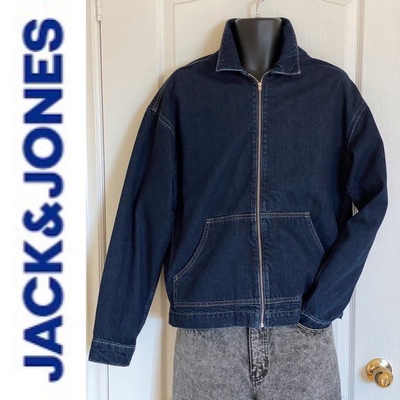 JACK & JONES Utility Denim Jacket, Sz M, zipper closure - Picture 4 of 16